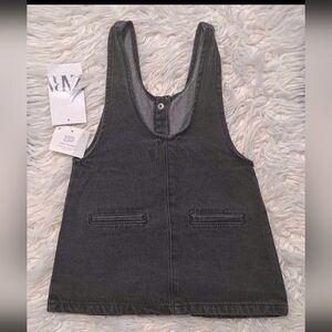 Brand New Zara Black Denim Sleeveless Dress